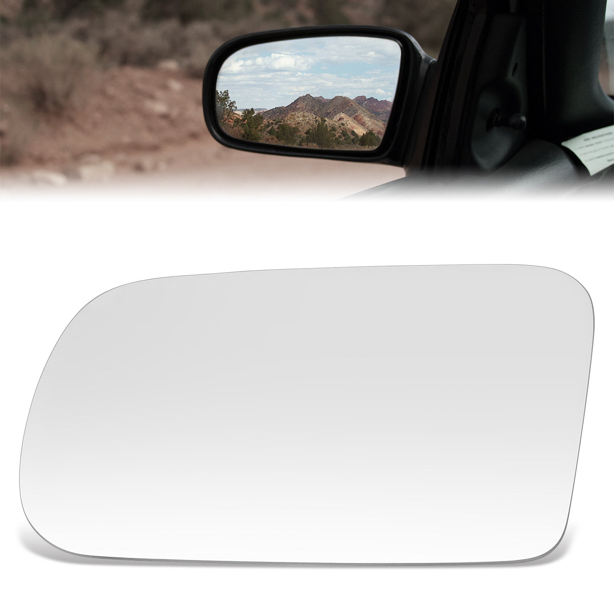 CAAP, Factory Replacement Mirror Glass (Left) 89-94 Nissan Maxima, 90-92 Stanza