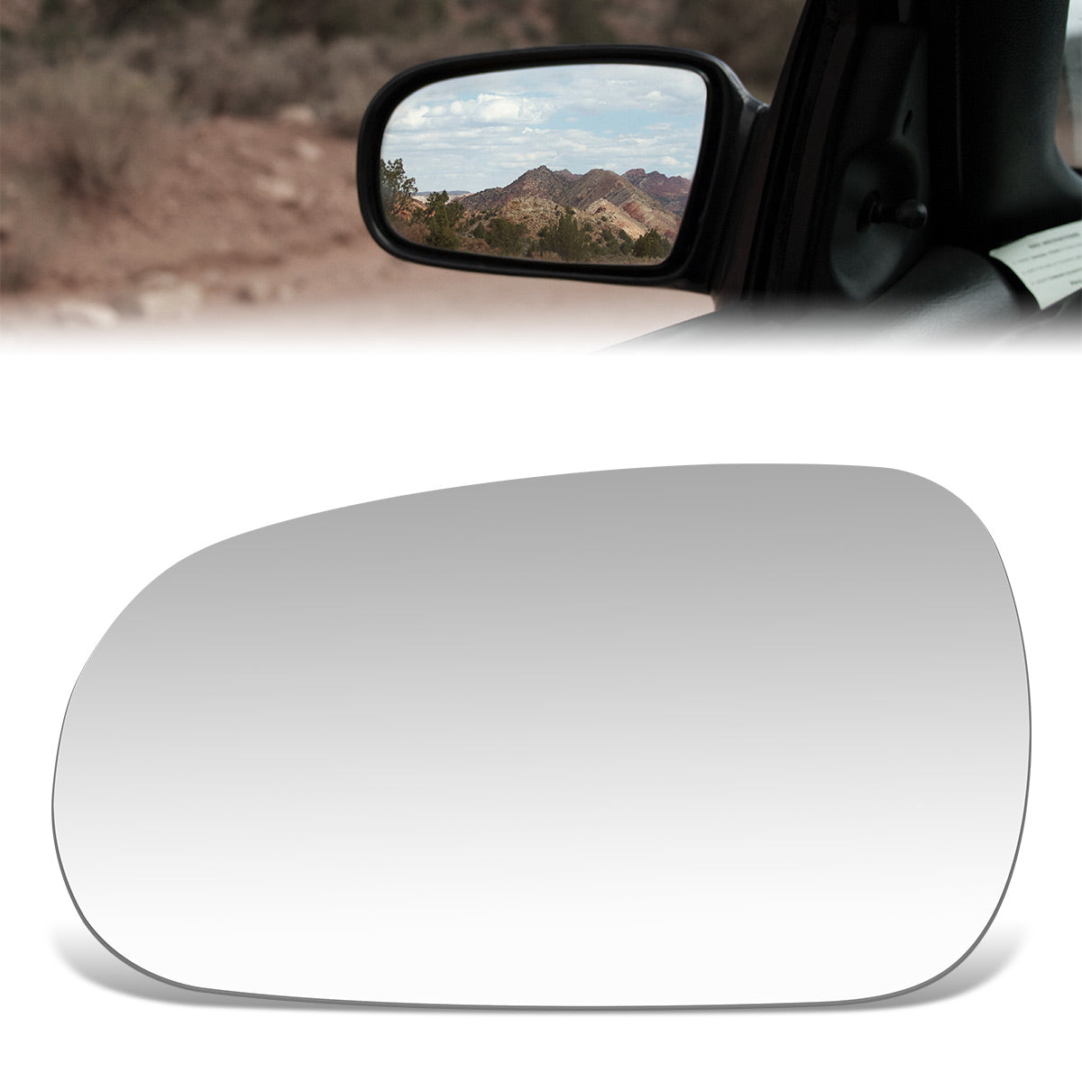 CAAP, Factory Replacement Mirror Glass (Left) 90-93 Honda Accord, 94-01 Acura Integra