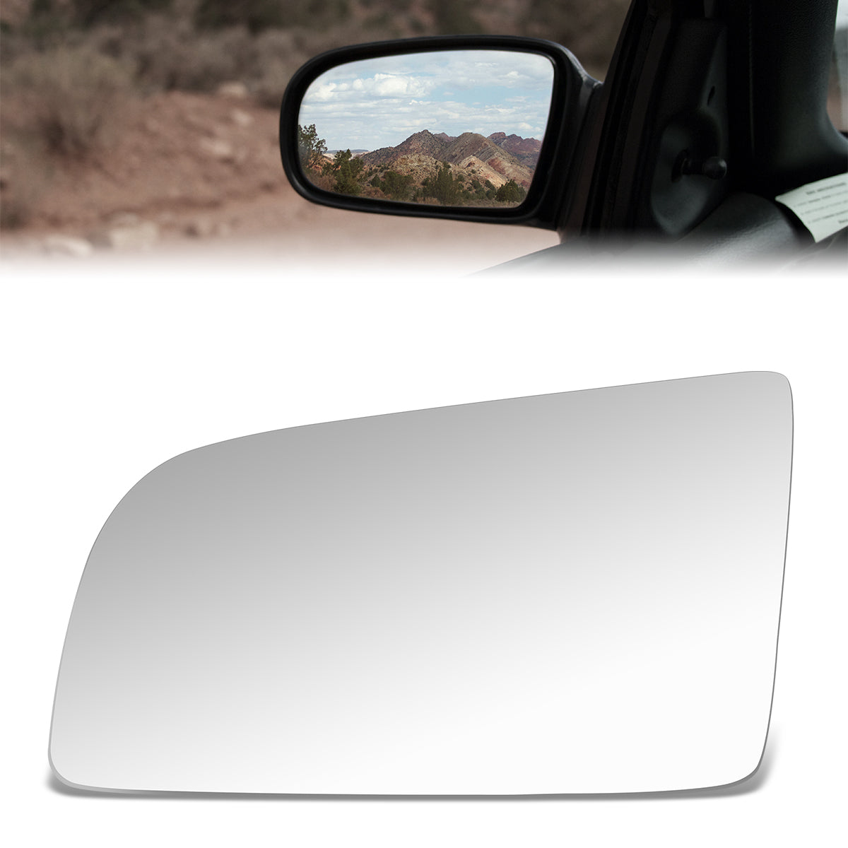 CAAP, Factory Replacement Mirror Glass (Left) 90-94 Lebaron, 89-95 Spirit, Acclaim