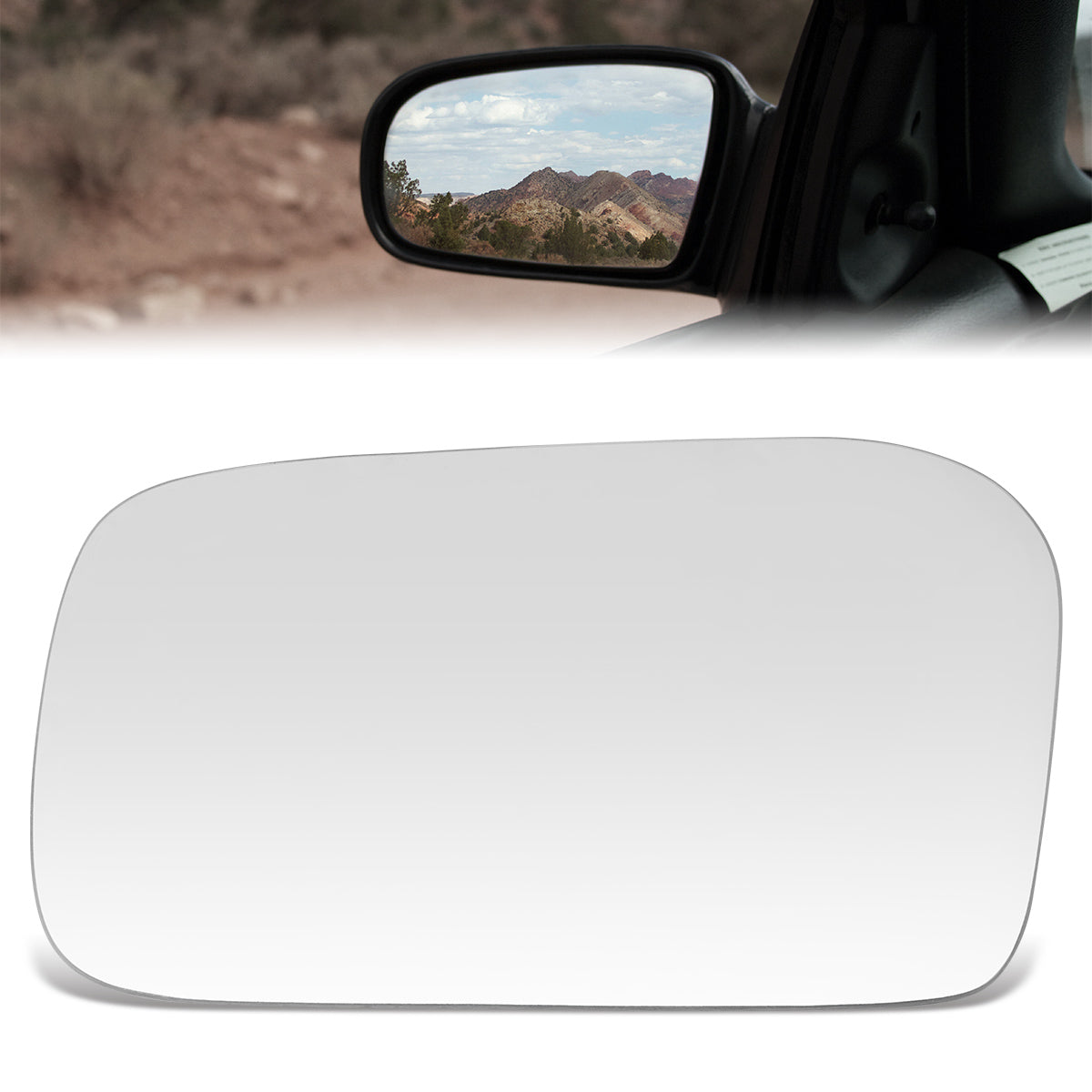 CAAP, Factory Replacement Mirror Glass (Left) 91-93 Nissan NX, 91-94 Sentra