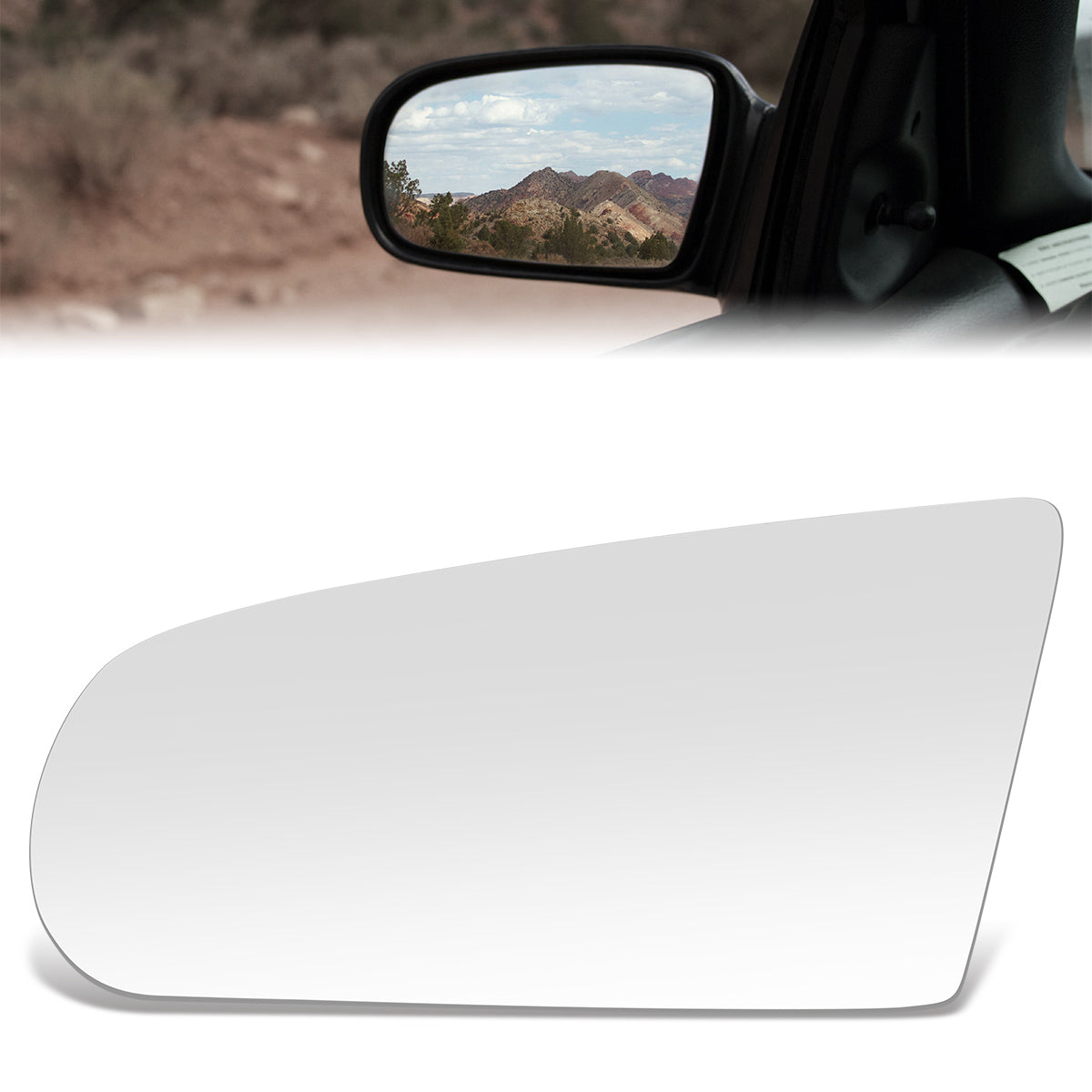 CAAP, Factory Replacement Mirror Glass (Left) 91-95 Saturn SC, SL/L1/L2, SW1/2