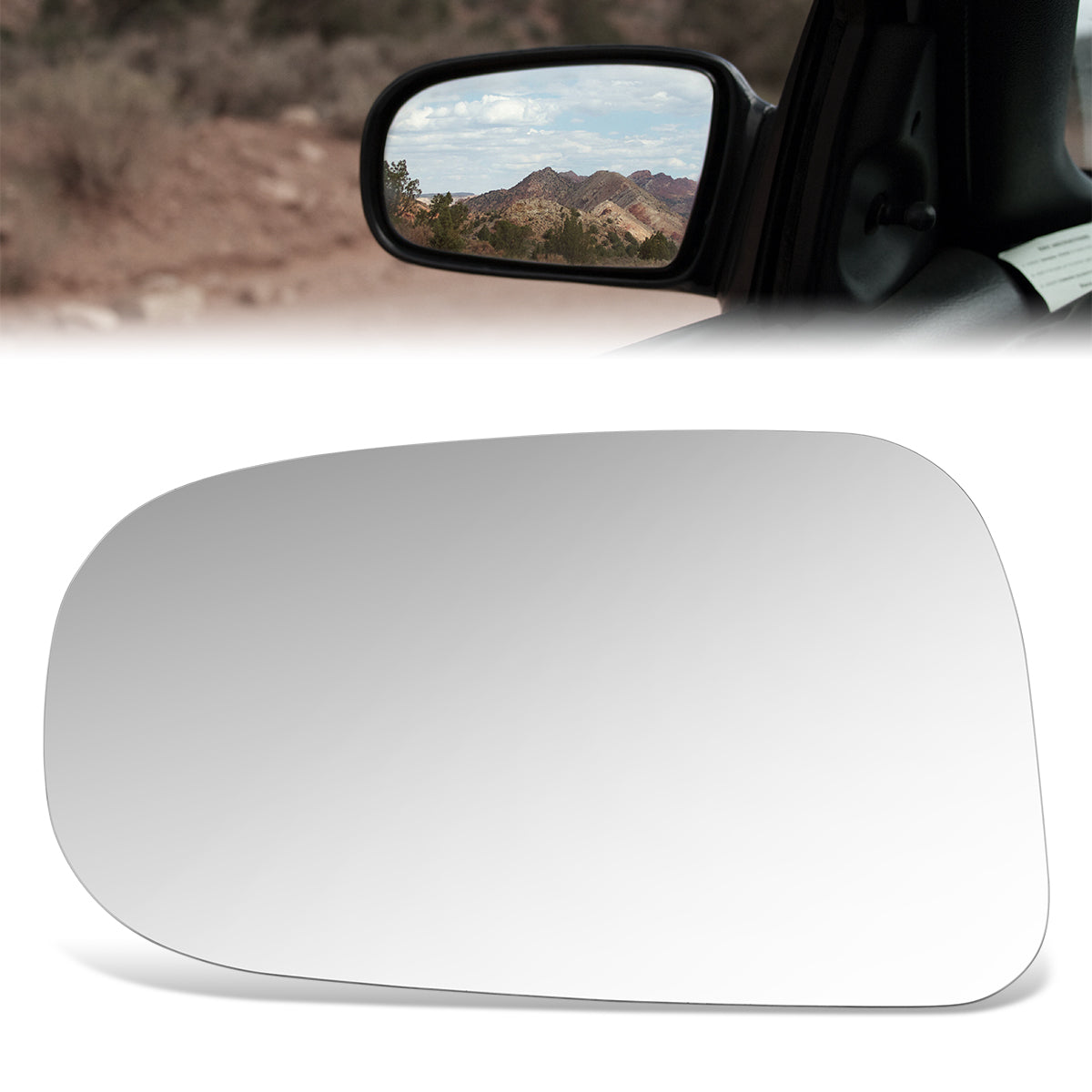 CAAP, Factory Replacement Mirror Glass (Left) 91-97 Toyota Previa