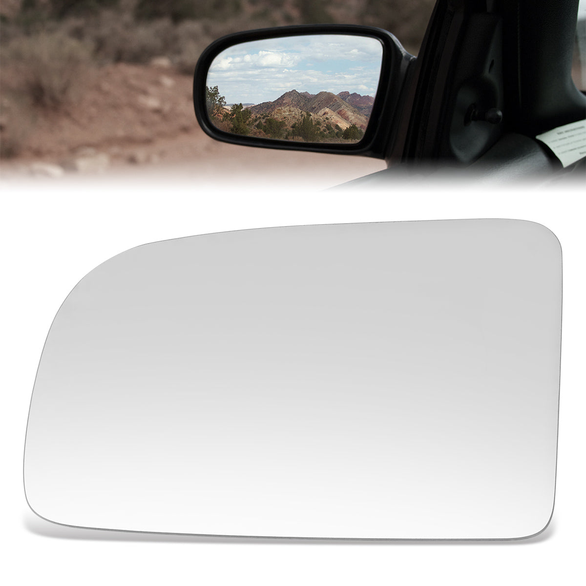 CAAP, Factory Replacement Mirror Glass (Left) 92-95 Hyundai Elantra