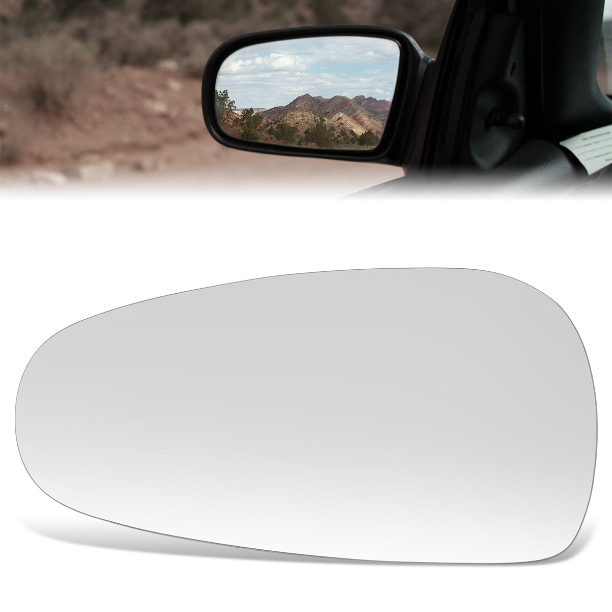 CAAP, Factory Replacement Mirror Glass (Left) 92-95 Toyota Paseo