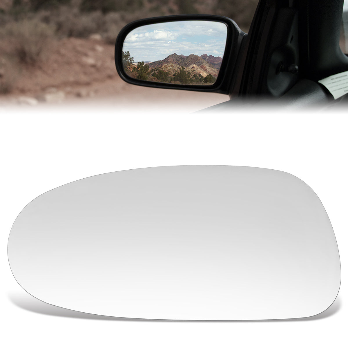 CAAP, Factory Replacement Mirror Glass (Left) 93-97 Mazda 626, MX-6