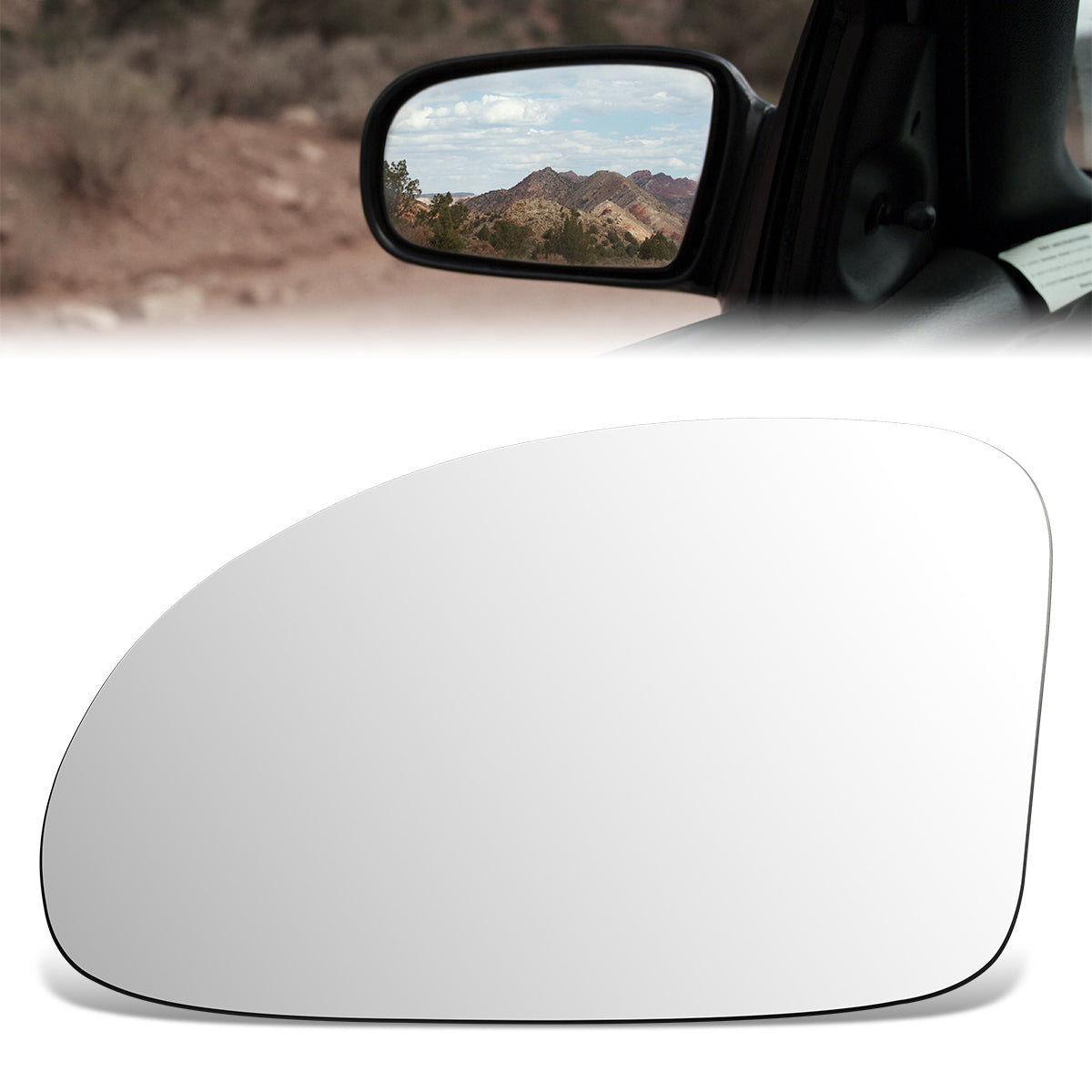 CAAP, Factory Replacement Mirror Glass (Left) 94-97 Ford Aspire