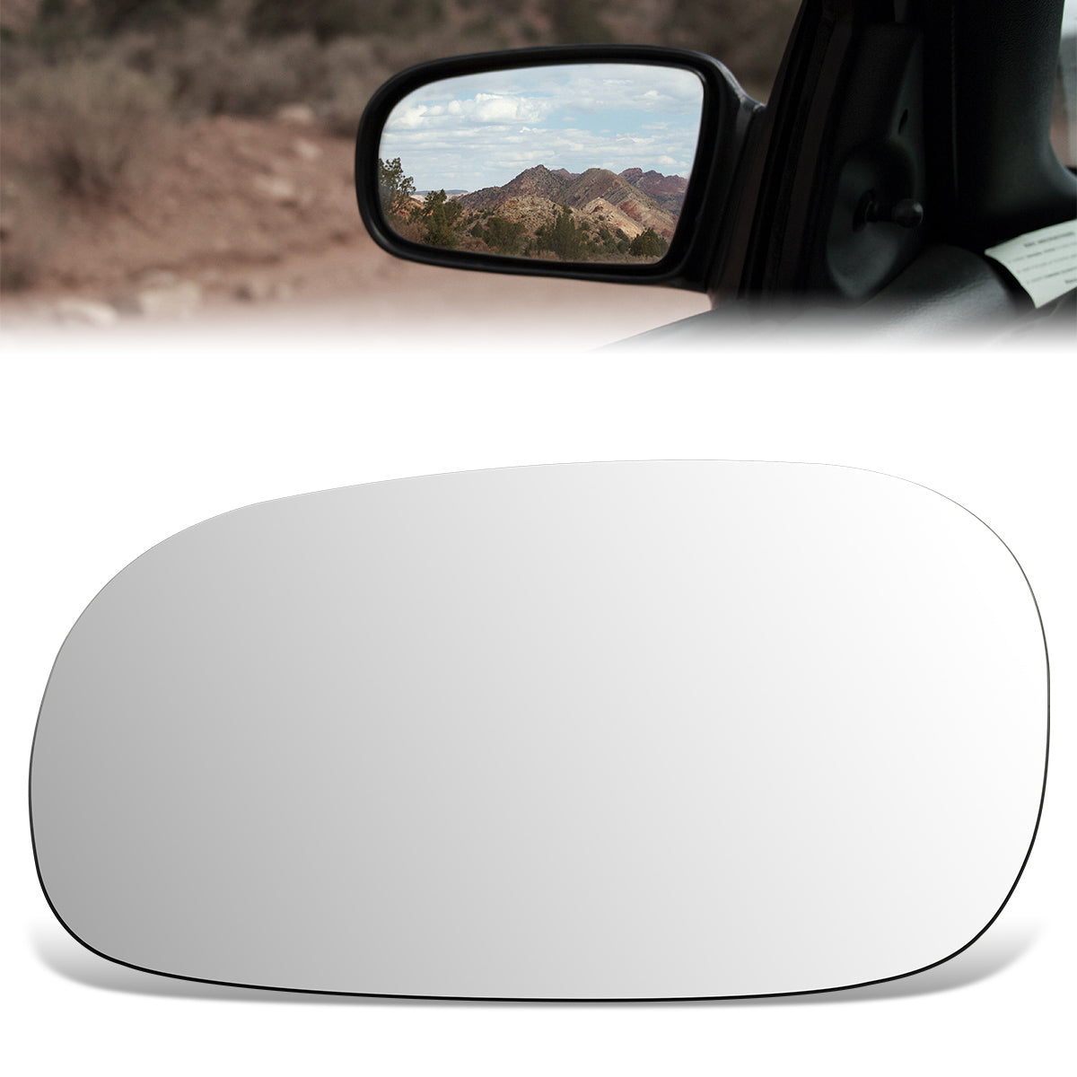 CAAP, Factory Replacement Mirror Glass (Left) 95-98 Hyundai Sonata