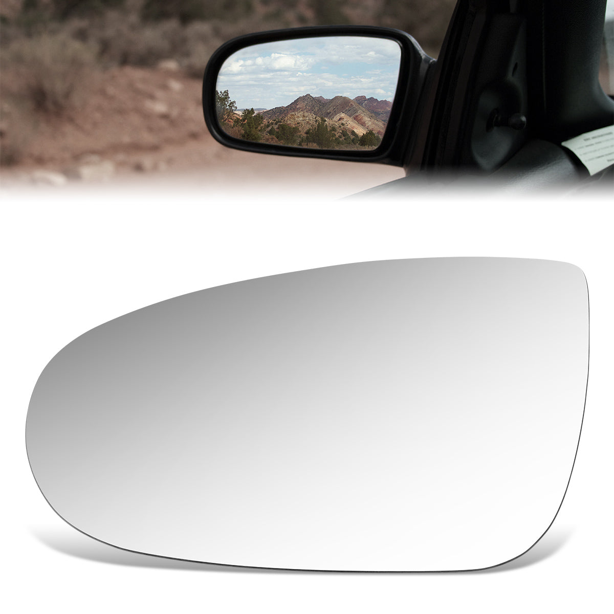 CAAP, Factory Replacement Mirror Glass (Left) 95-99 Dodge Neon, 95-97 Plymouth Neon