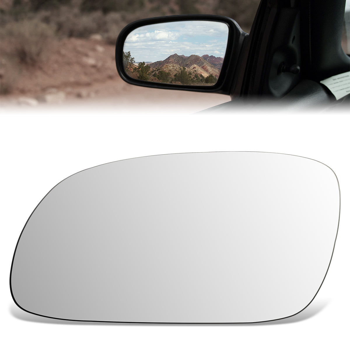 CAAP, Factory Replacement Mirror Glass (Left) 95-99 Hyundai Accent