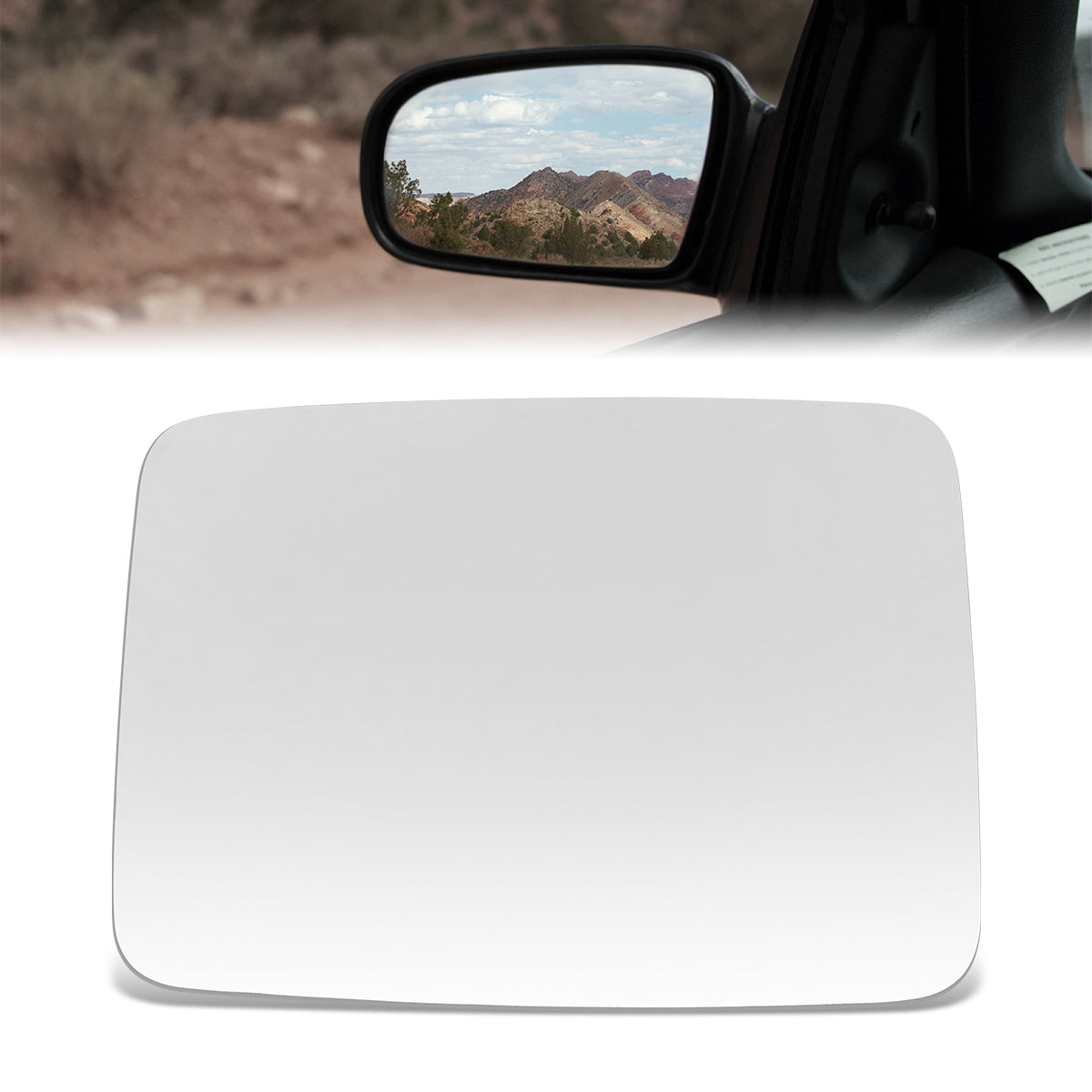 CAAP, Factory Replacement Mirror Glass (Left or Right) 87-89 Dodge Raider, 83-91 Mitsubishi Montero