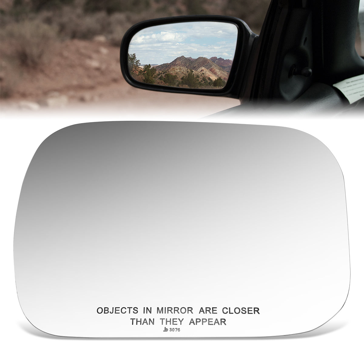 CAAP, Factory Replacement Mirror Glass (Right) 89-97 Geo Tracker, 89-98 Suzuki Sidekick