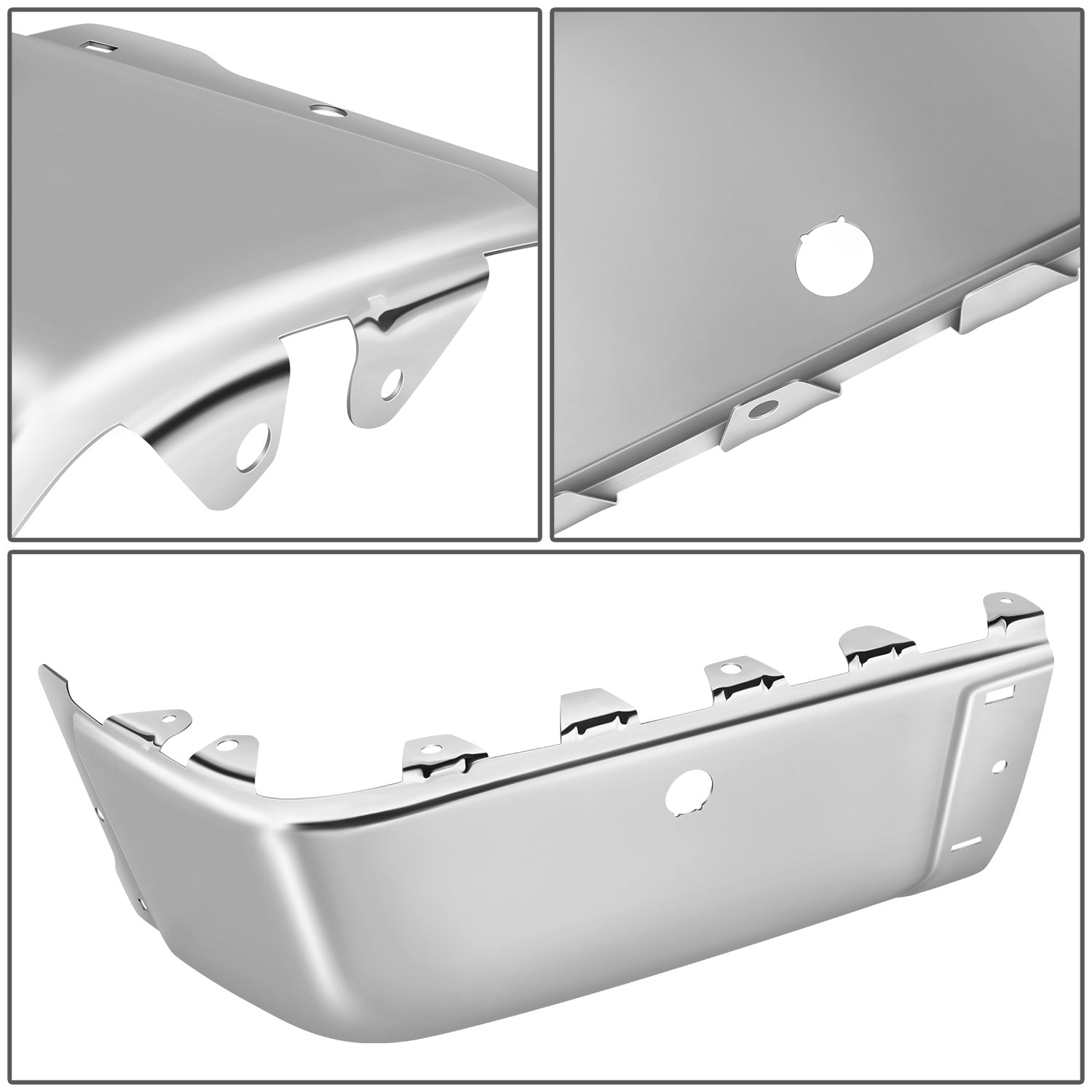 CAAP, Pair Rear Bumper End Caps (Chrome)07-13 Silverado Sierra 1500, 07-14 2500 3500HD