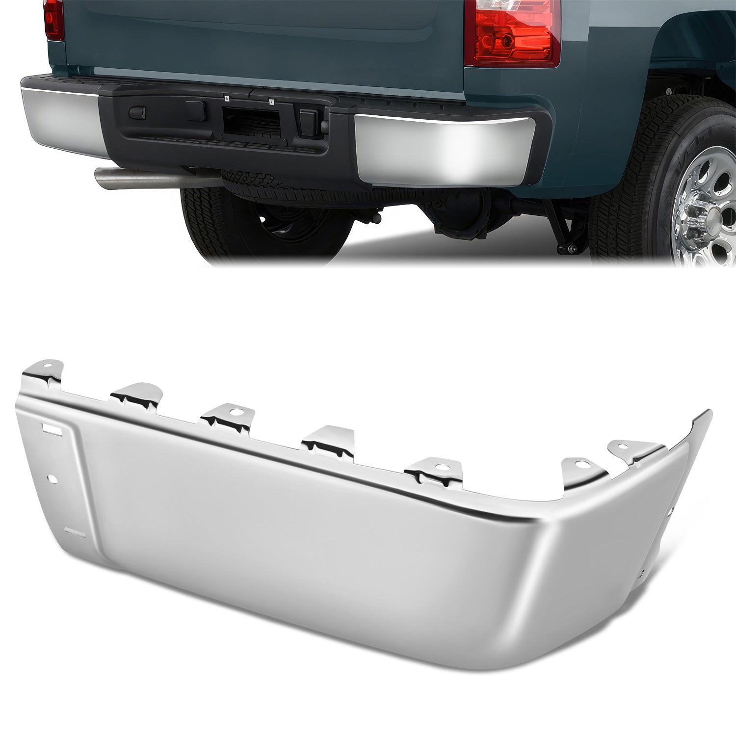 CAAP, Right Rear Bumper End Cap (Chrome) 07-13 Silverado Sierra 1500, 07-14 2500 3500HD