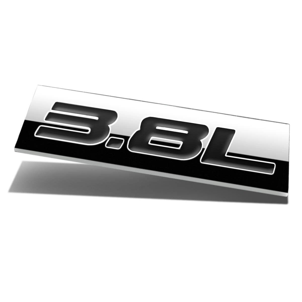 CAAP, Tape-on Chrome 3.8L Emblem Badge Decal - Aluminum Alloy [A Variety of Color Options]