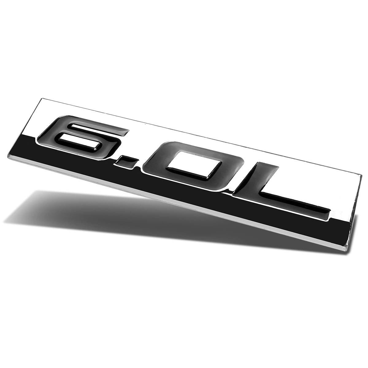 CAAP, Tape-on Chrome 6.0L Emblem Badge Decal - Aluminum Alloy [A Variety of Color Options]