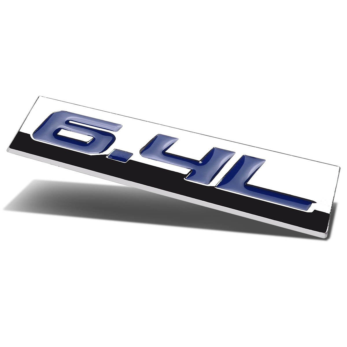 CAAP, Tape-on Chrome 6.4L Emblem Badge Decal - Aluminum Alloy [A Variety of Color Options]