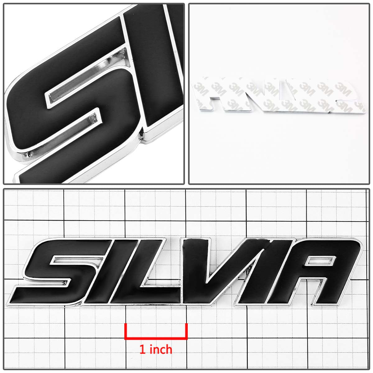 CAAP, Tape-on Emblem Badge Decal - SILVIA - Aluminum Alloy