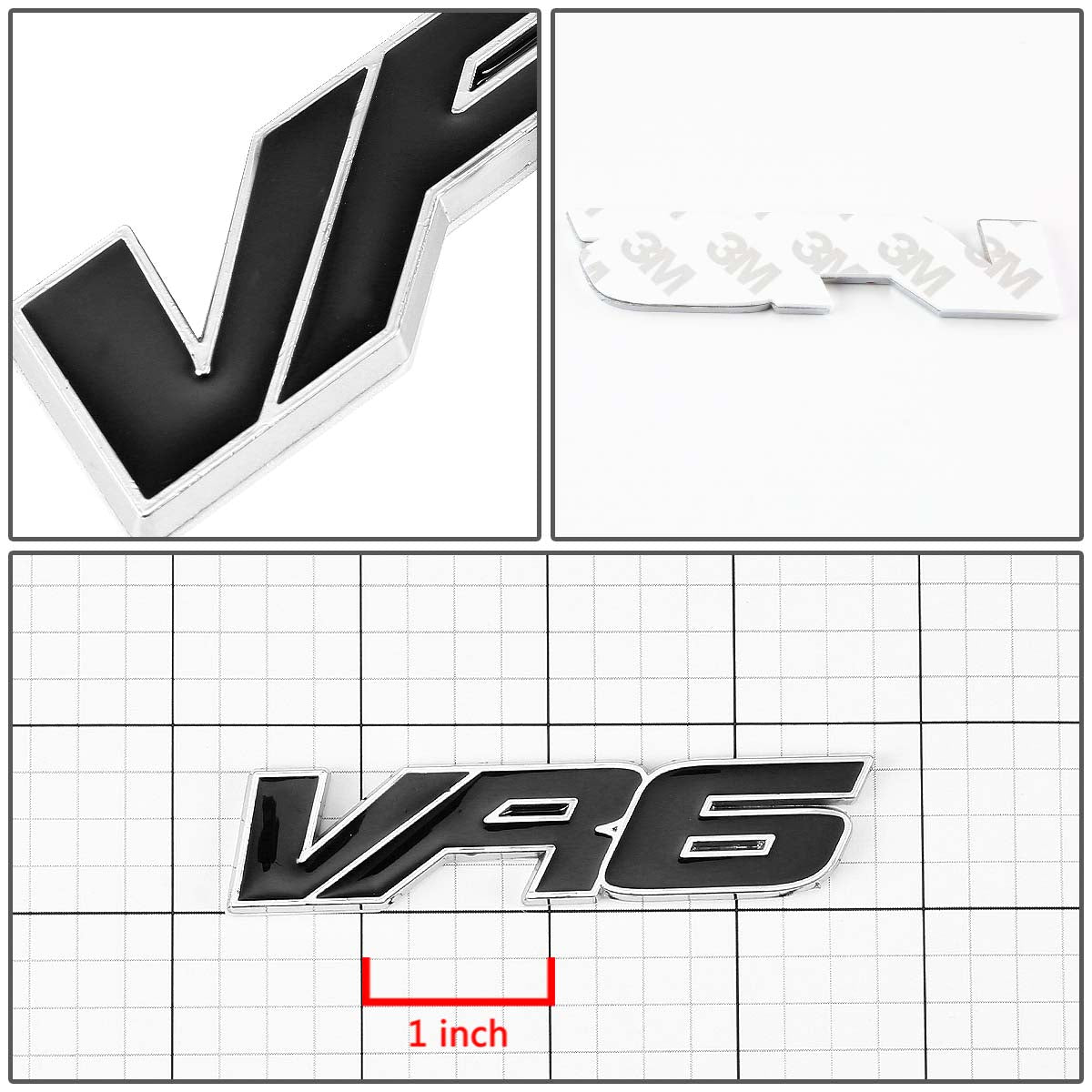 CAAP, Tape-on Emblem Badge Decal - VR6 - Aluminum Alloy